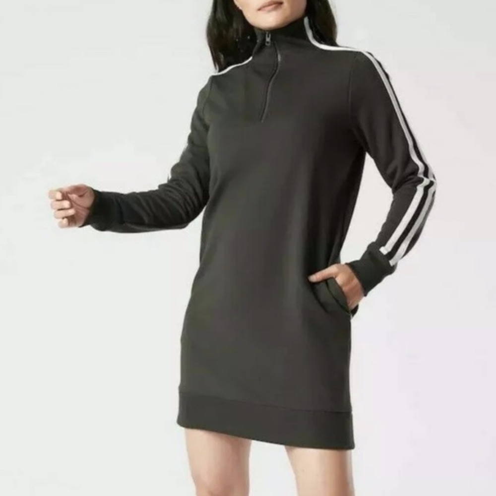 Athleta Circa Crosstown Track Sweatshirt Dress